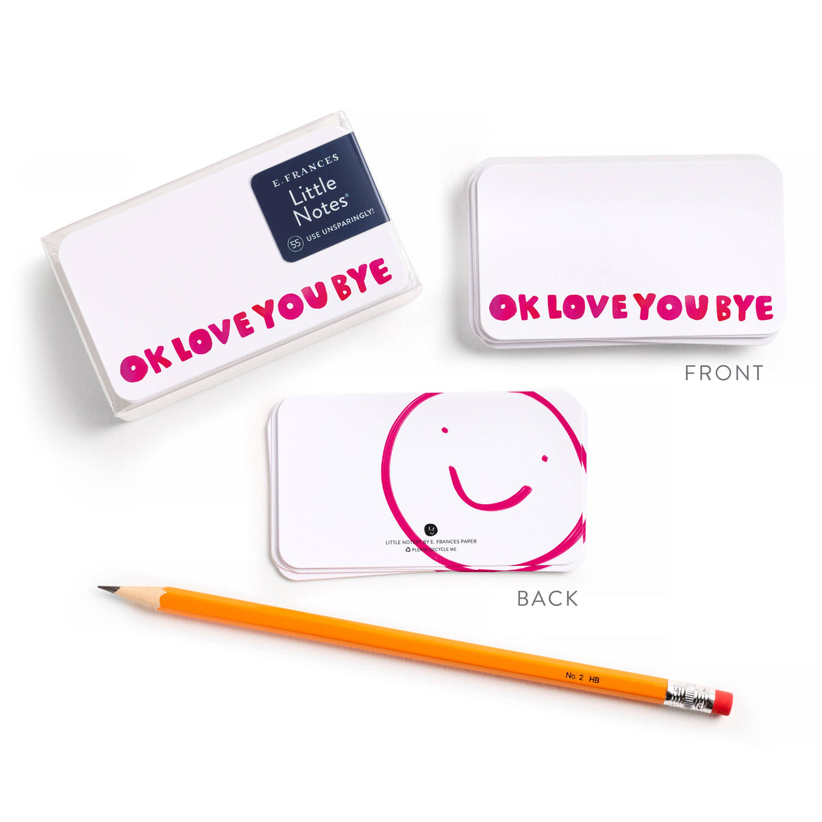OKloveyoubye Little Notes® – Mini Notecard Pack, Set of 55