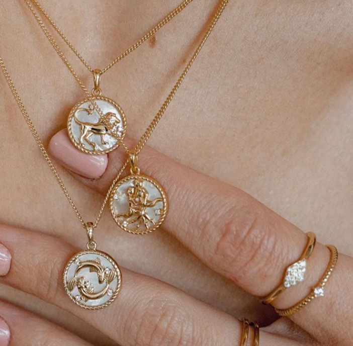 Pisces-Astrological- Zodiac Coin Mother of Pearl Collection