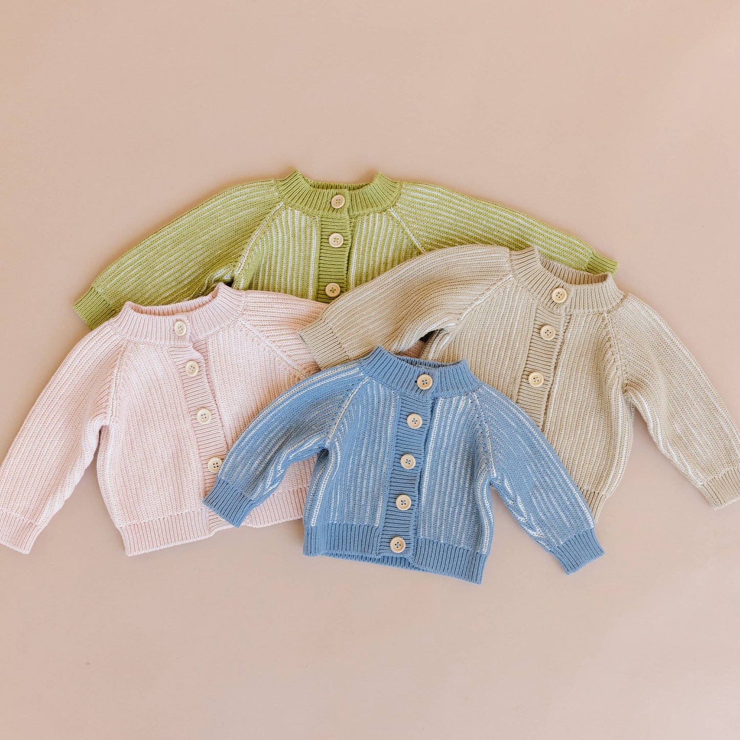 Cotton Brioche Cardigan Blue Baby Kid Stripe Sweater Clothes