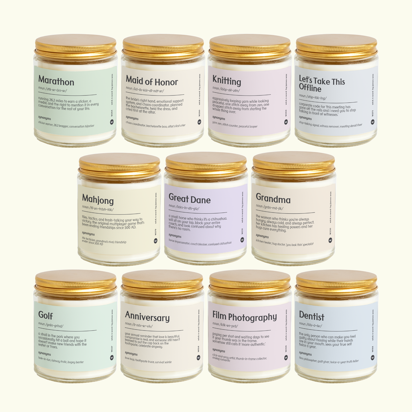 *New* Mahjong Game Definition Candle 9oz Soy Candle W279