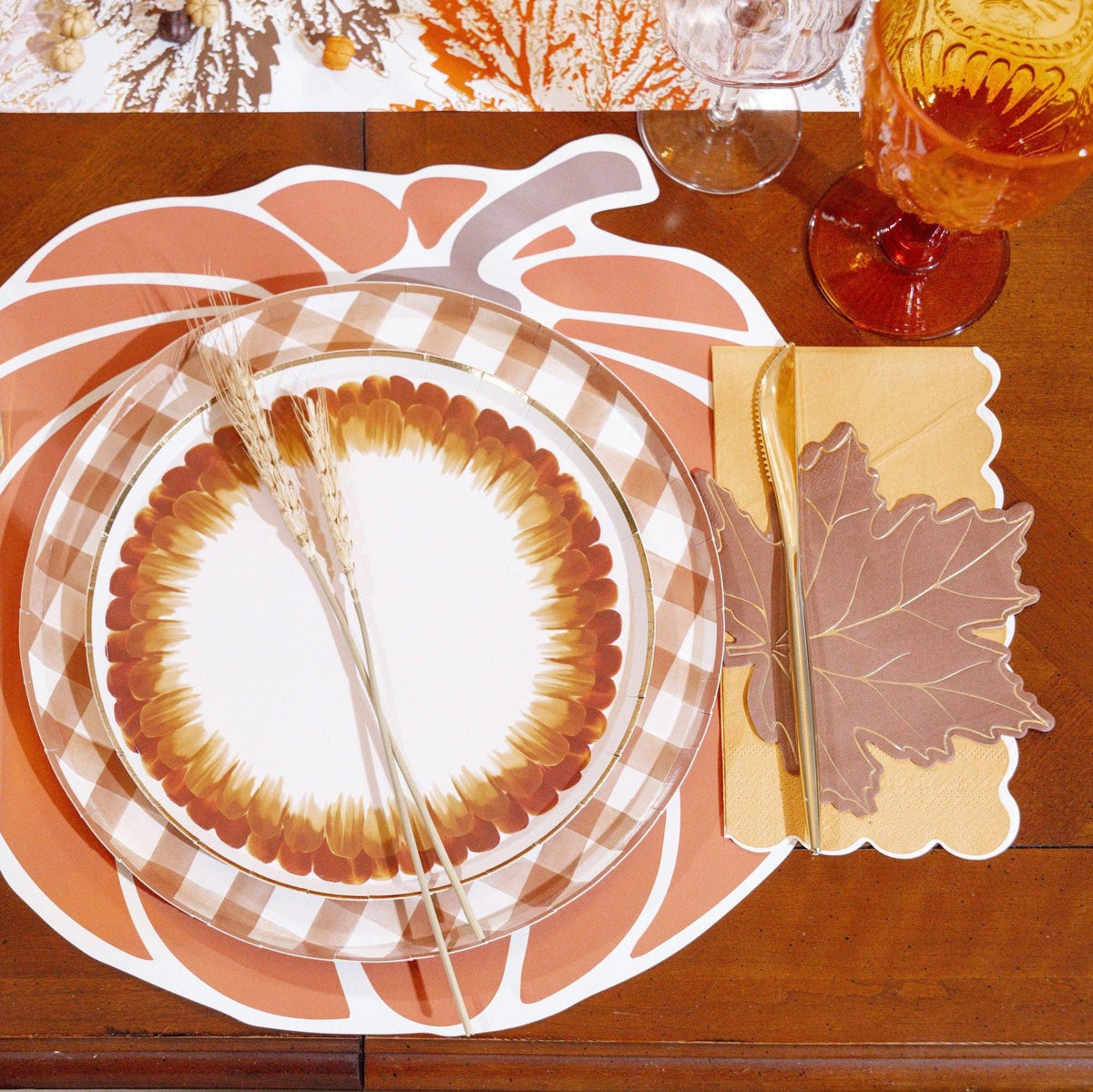 Die Cut Autumn Leaf Shaped Beverage Napkins