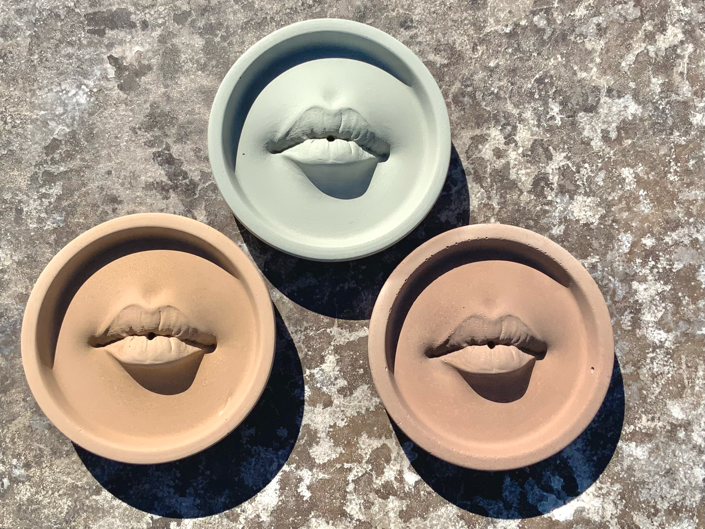Handmade Concrete Incense Holder/Burner Lips