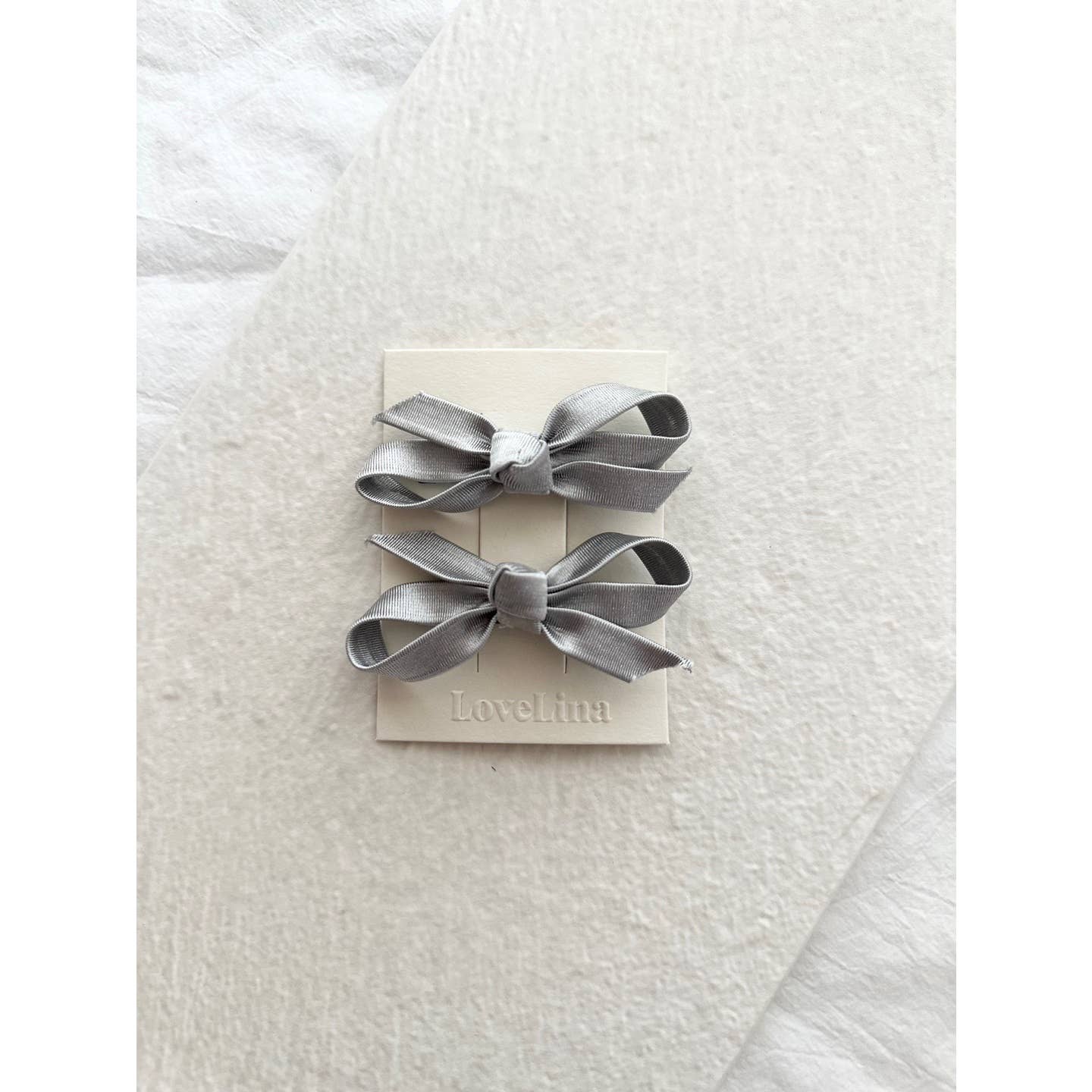 2PC Ribbon Hair Clips Set