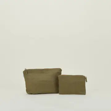 Simple Linen Zipper Pouches