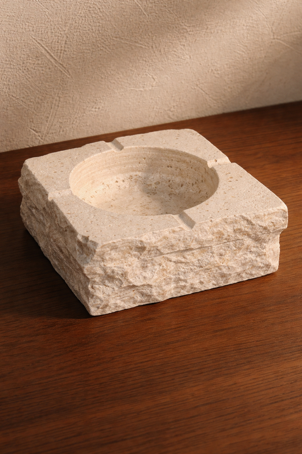 Chiseled Travertine Ashtray