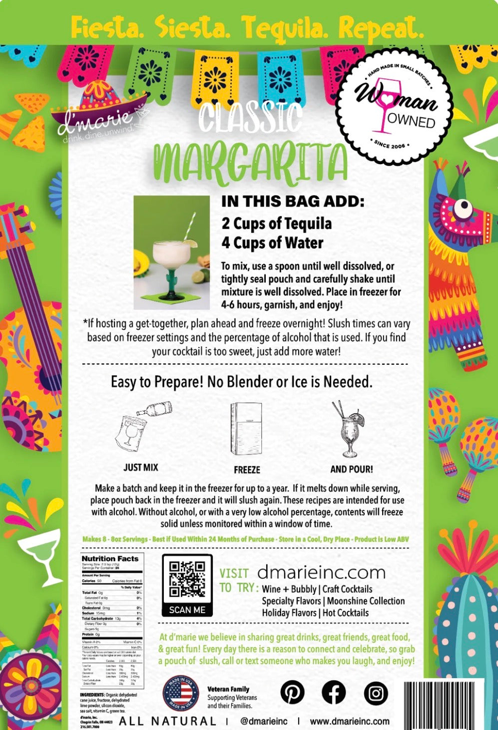 D’Marie Classic Margarita 10 oz Slush Cocktail Mix