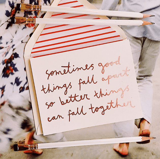 Sometimes Good Things Fall Apart Greeting Card, Single or Bo