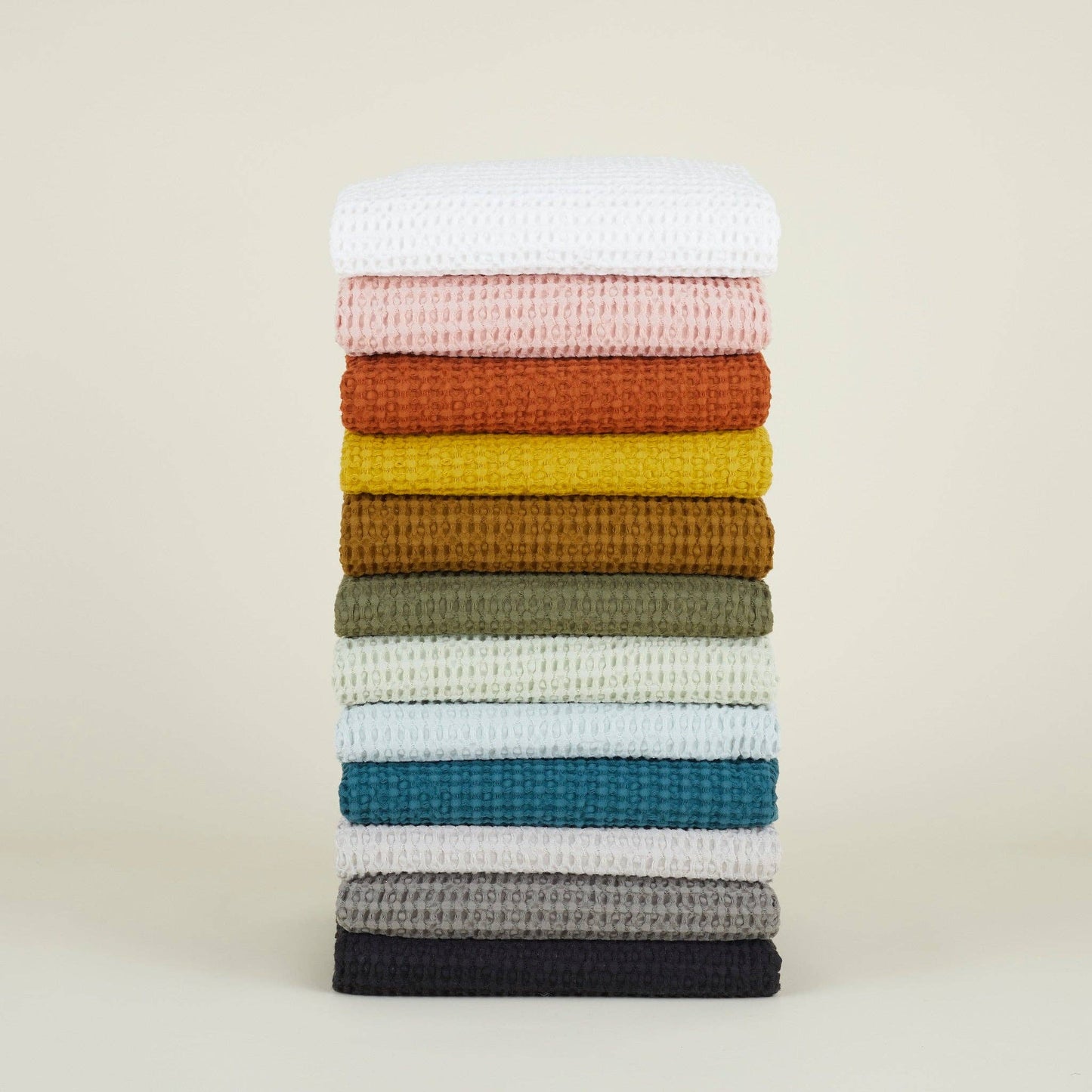 SIMPLE WAFFLE TOWELS - WHITE