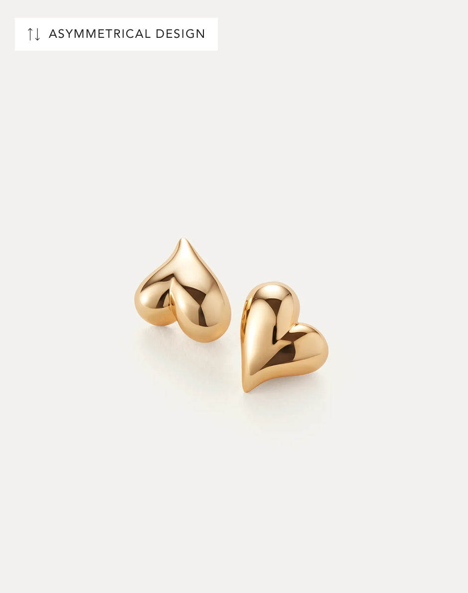 Art Heart Button Earrings