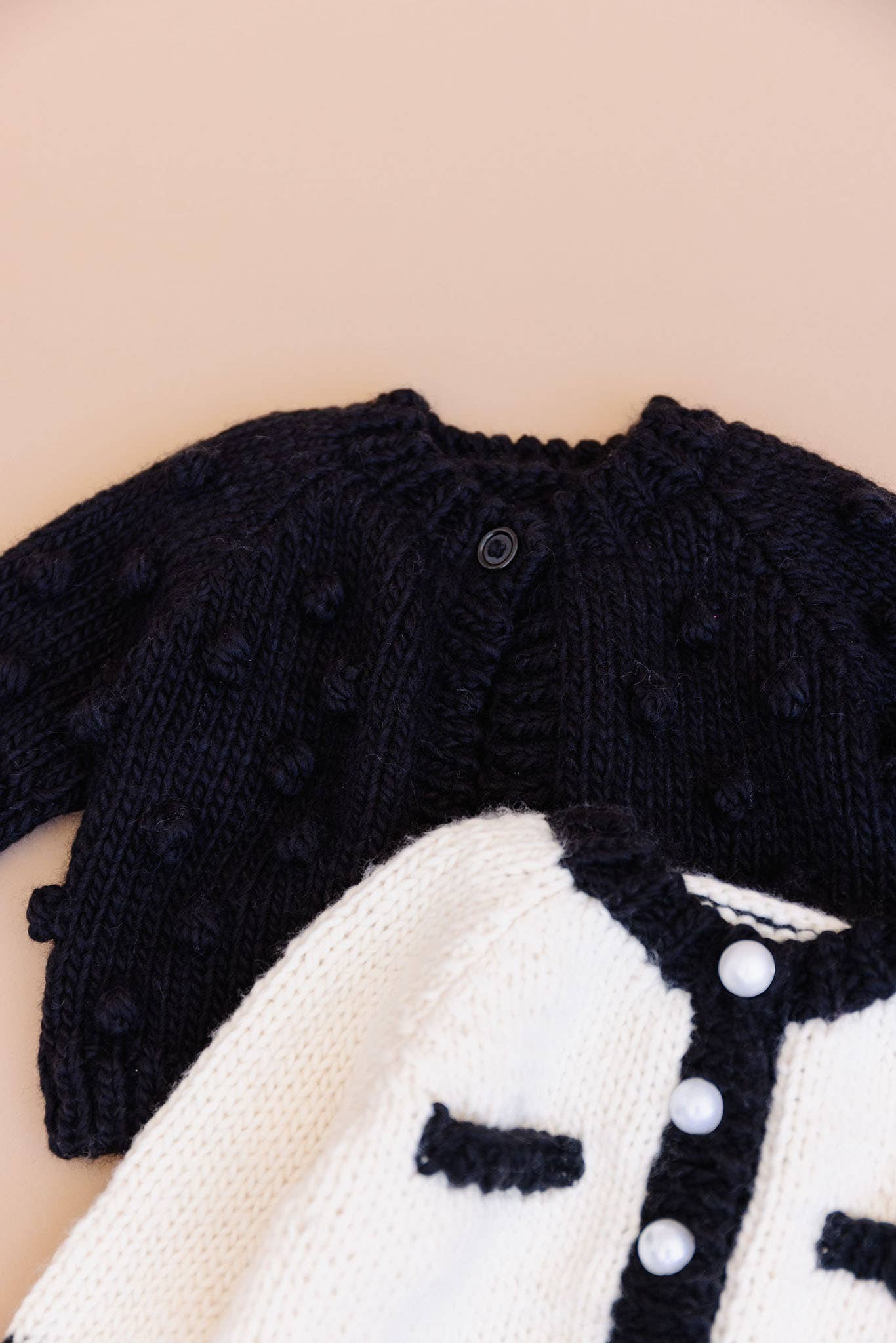Coco Cardigan, Cream Black Pearl Girl Baby Toddler Apparel