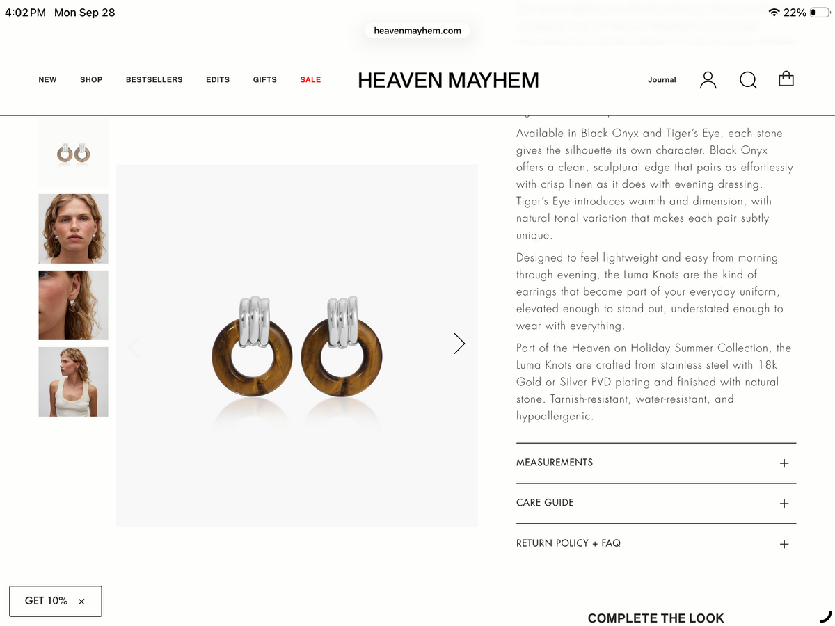 Heaven mayhem luma knot earrings