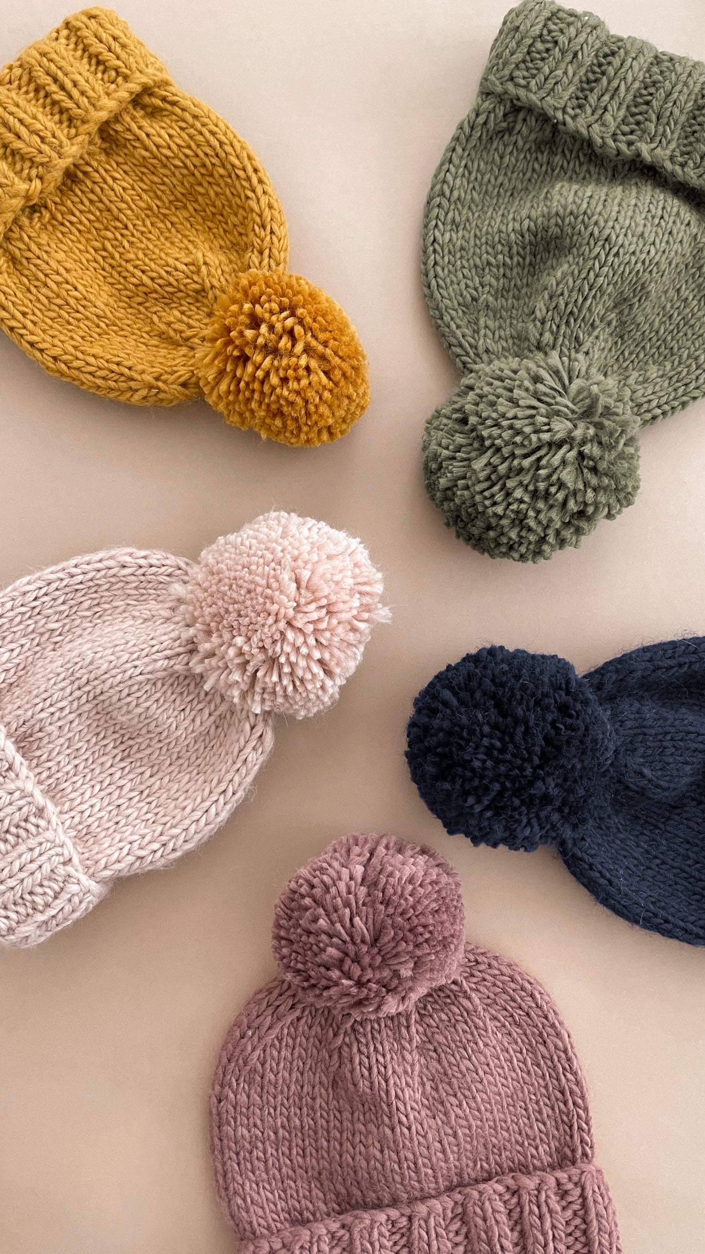 Classic Pom Hat Blush Baby Kids Fall Winter Beanie