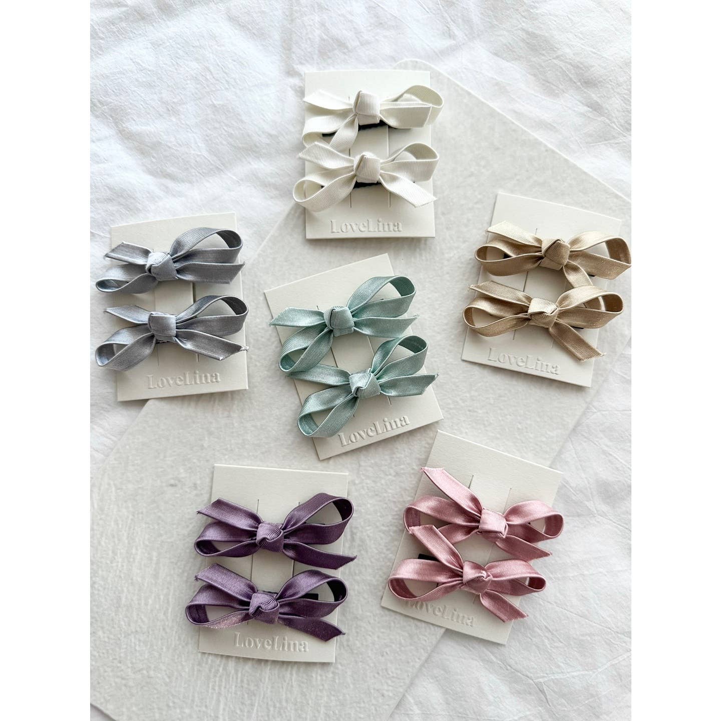 2PC Ribbon Hair Clips Set