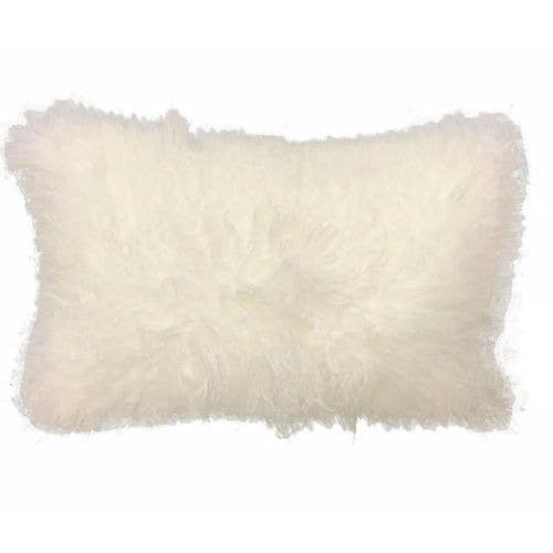Natural White Tibetan Lamb Pillow