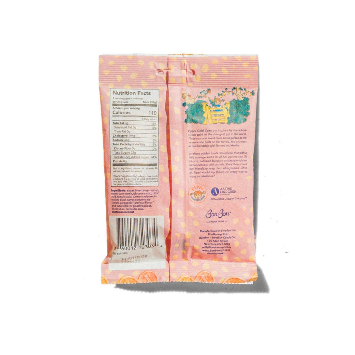 Bon Bon Pippi Longstocking Gold Coins - Swedish Candy 4.2oz (120g)