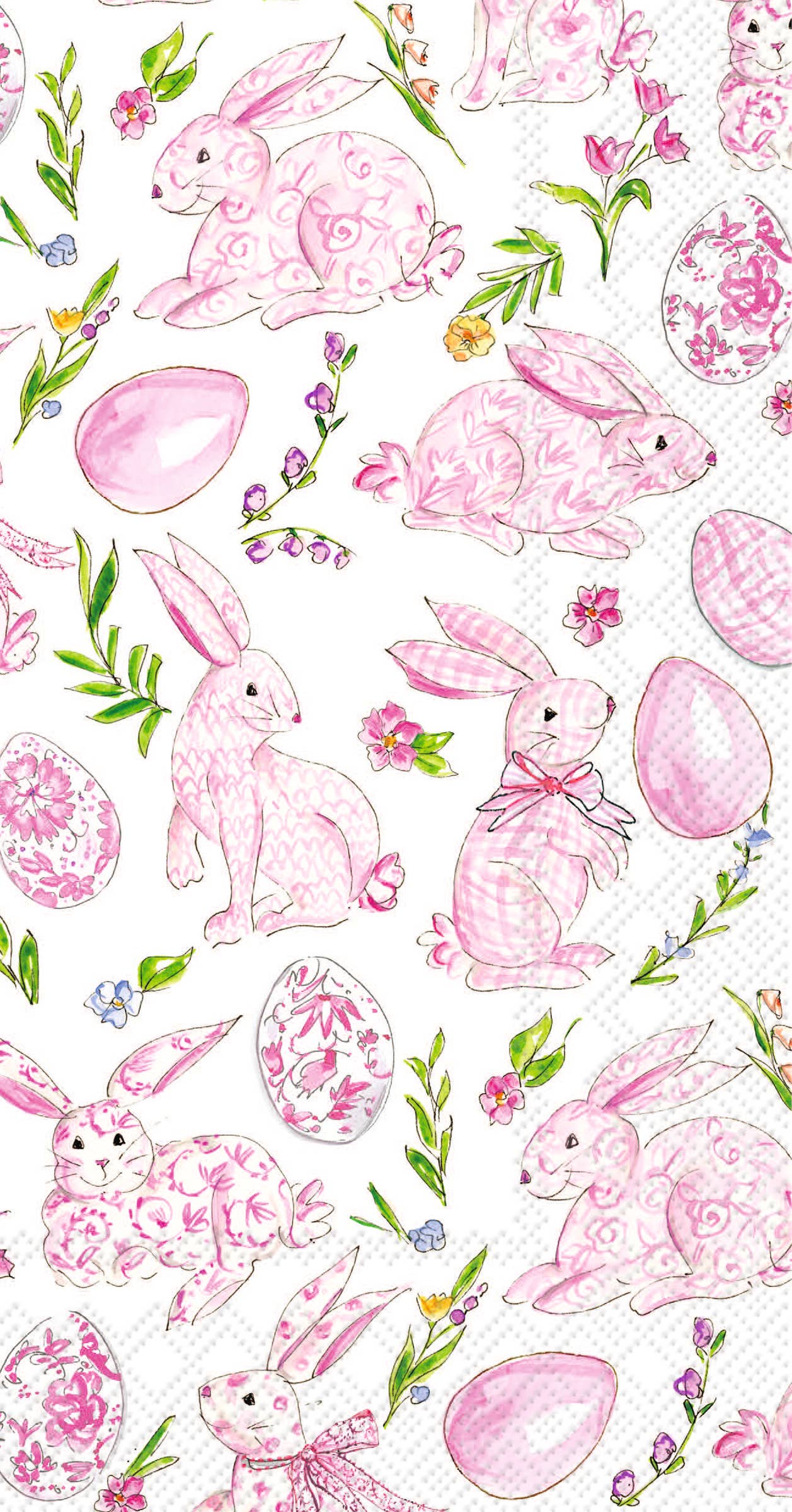 Paper Guest Towels 16 Ct Pink Bunny Floral Rosanne Beck