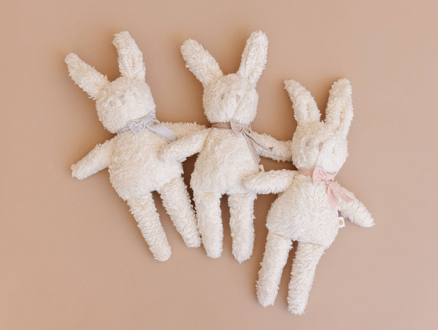 Plush Bunny Pink Velvet Bow Doll Baby Shower Newborn Gift