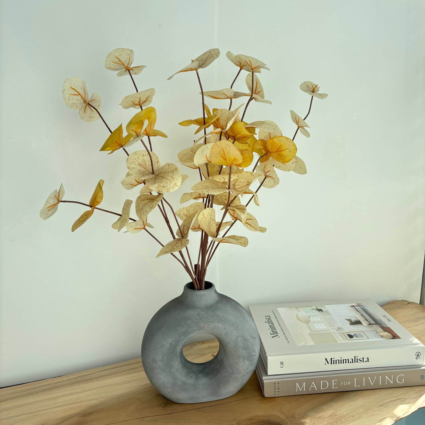 Fancy Concrete Donut Vase | Circular Hollow Vase