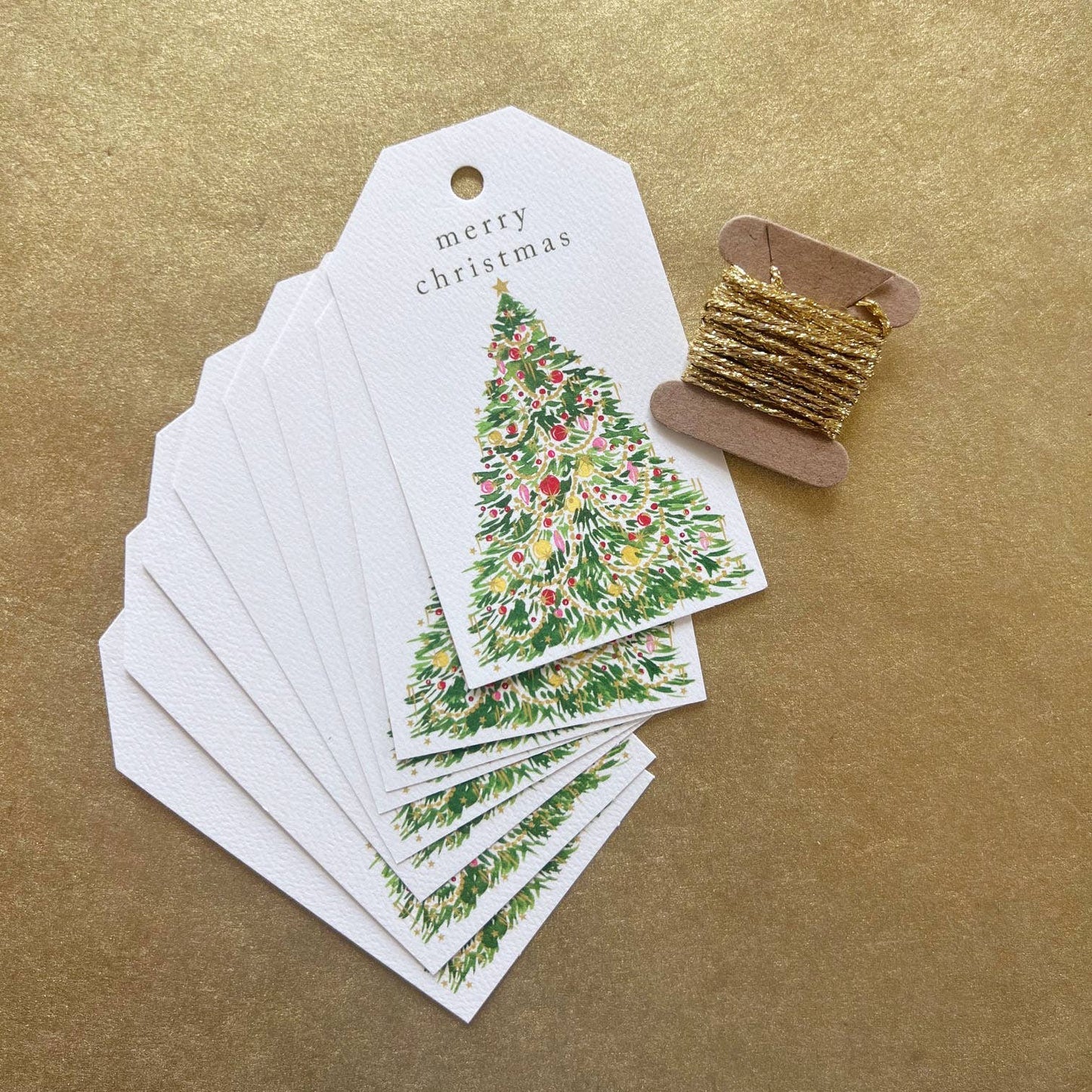 Christmas Tree Gift Tags - Boxed Set of 8 with string