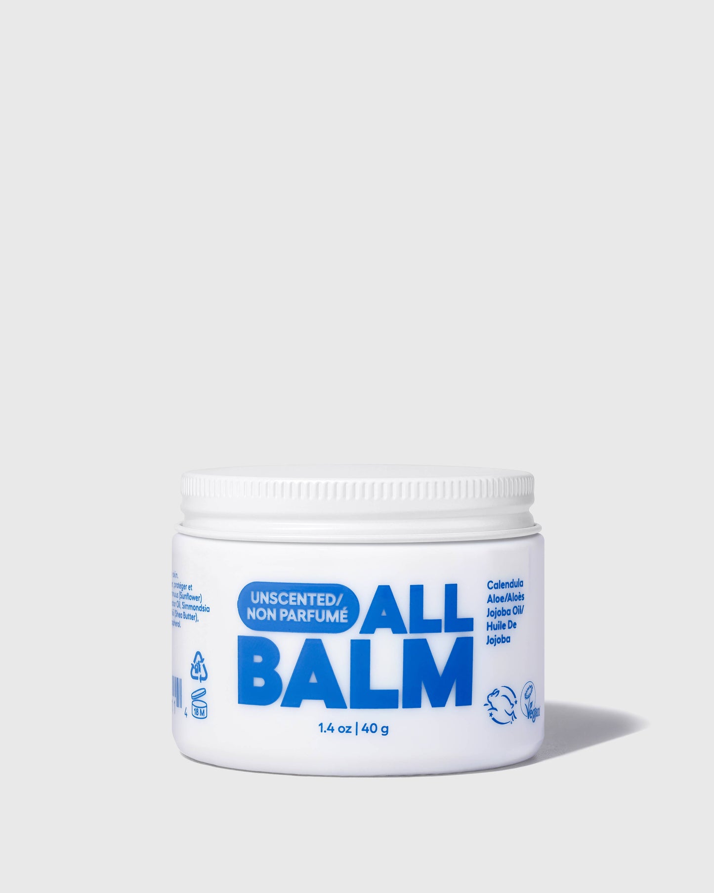 Zizia All Balm Glass Jar-Unscented Hand & Lip Balm