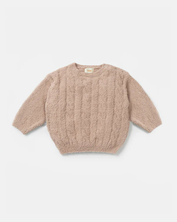 Boxy Cable Sweater - Fuzzy