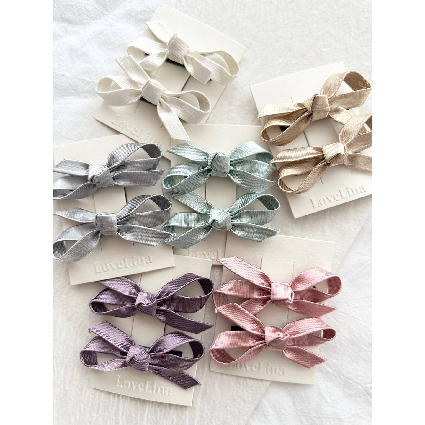 2PC Ribbon Hair Clips Set