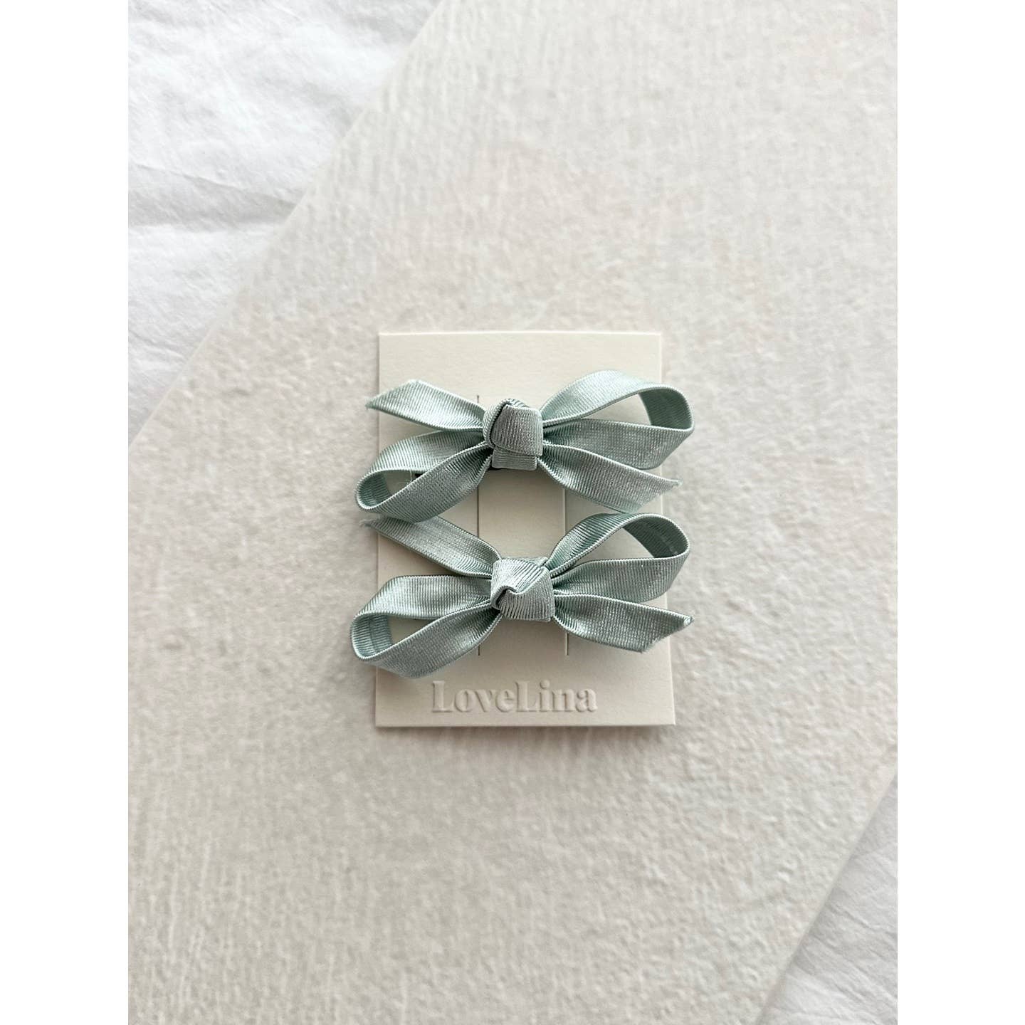 2PC Ribbon Hair Clips Set