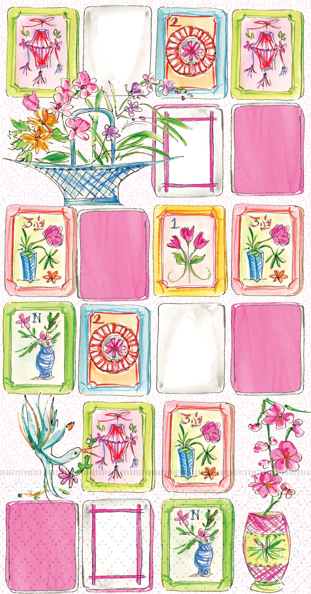 Napkin Towels 16 Ct Mahjong Pink Rosanne Beck