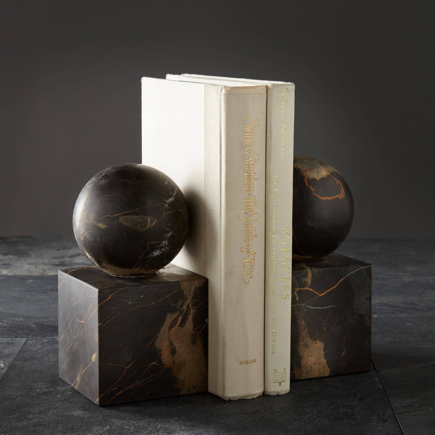 Apollo Collection Black & Gold Marble Honed Finish Ball