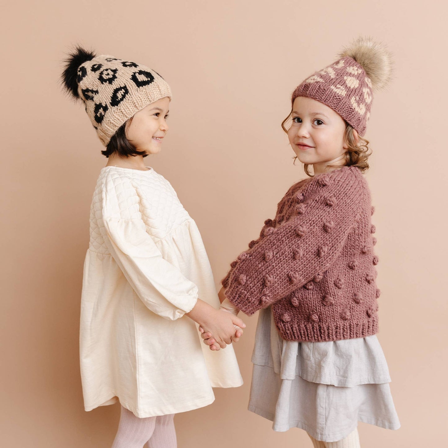 Cheetah Hat, Latte/Black | Hand Knit Kids & Baby