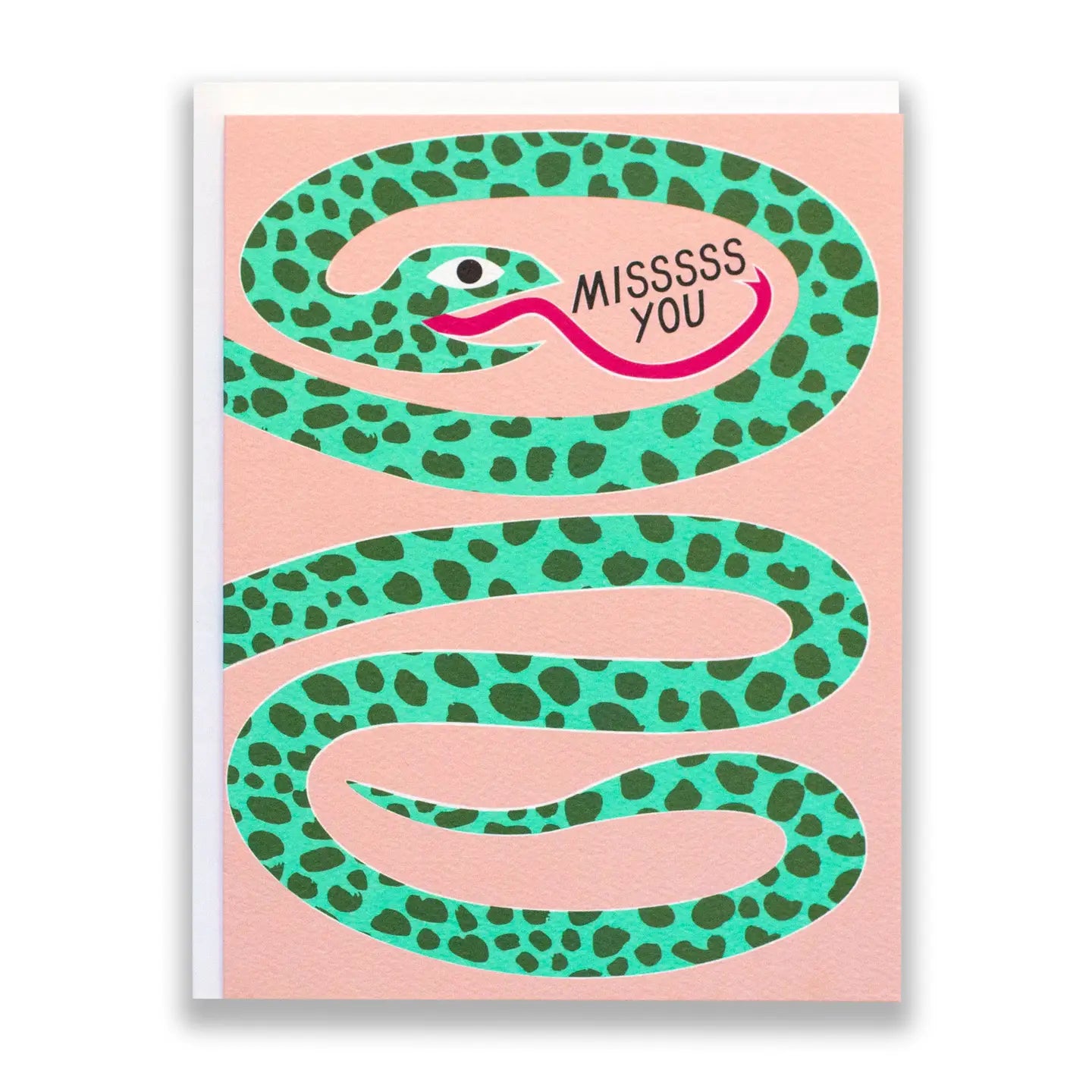 Miss You Snake Note Card