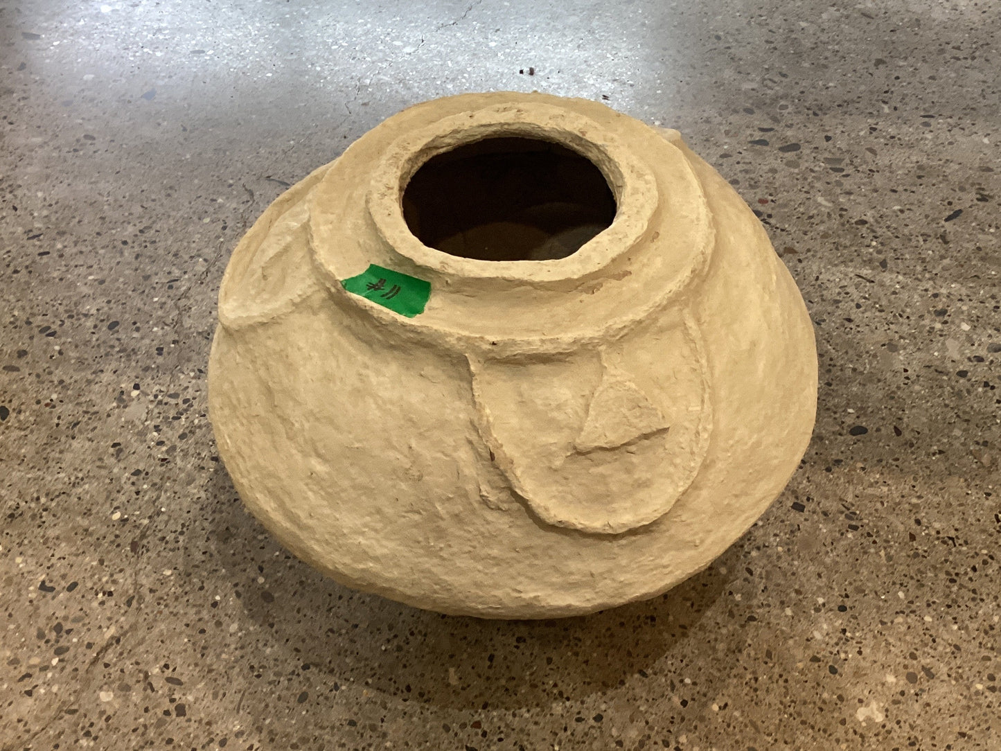 Vintage Indian Large Paper Maché vessel 4/26 #11