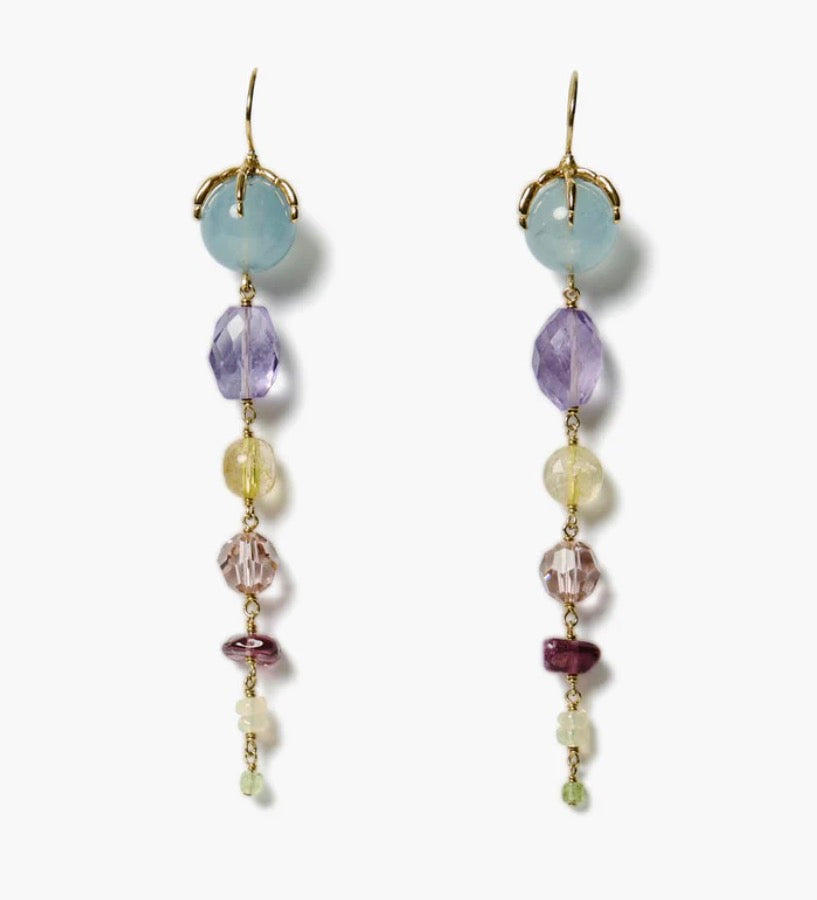 Chan Luu Lark Tiered Drop Earrings Multi Mix