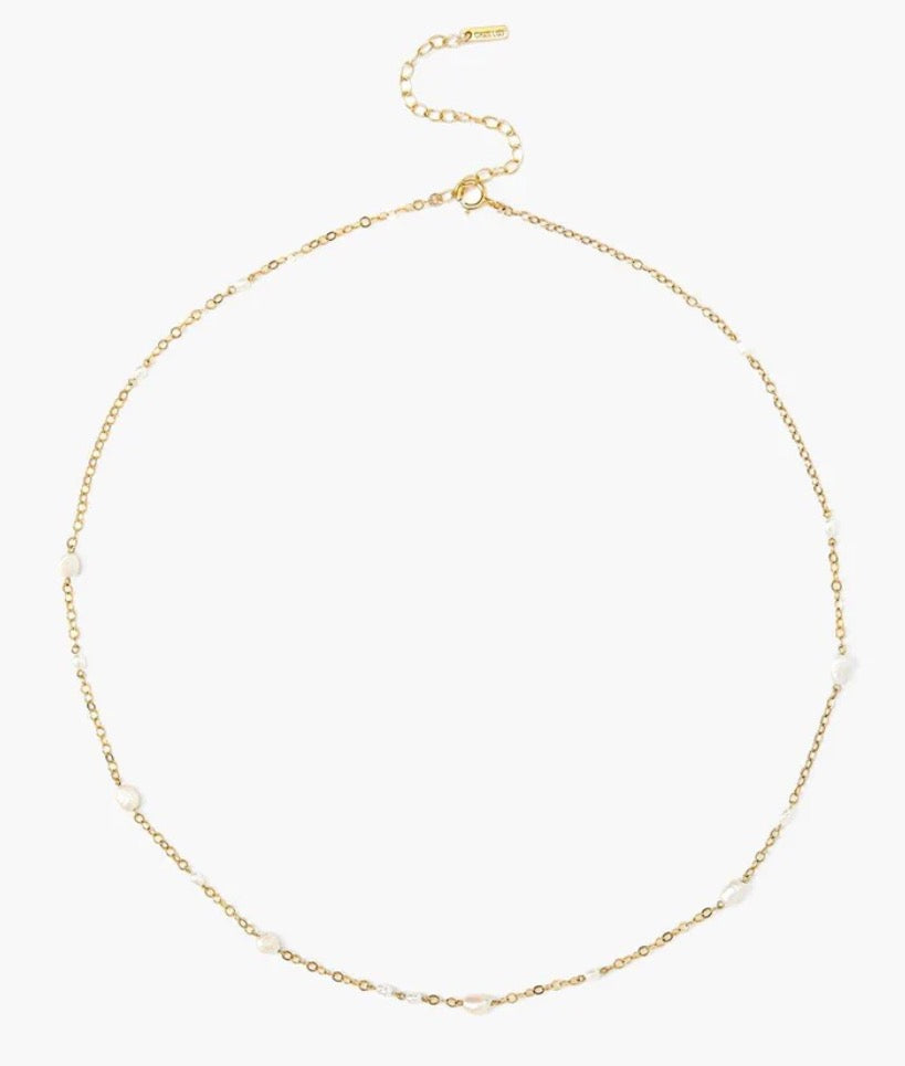 Chan Luu Free-Form Pearl Necklace White