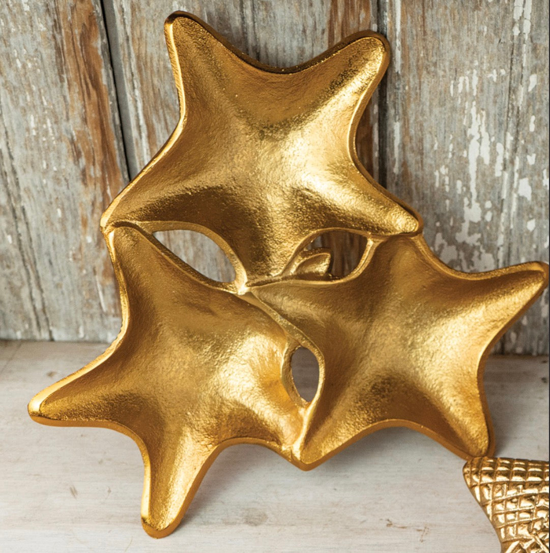 Gilded Texture 3-Section Star