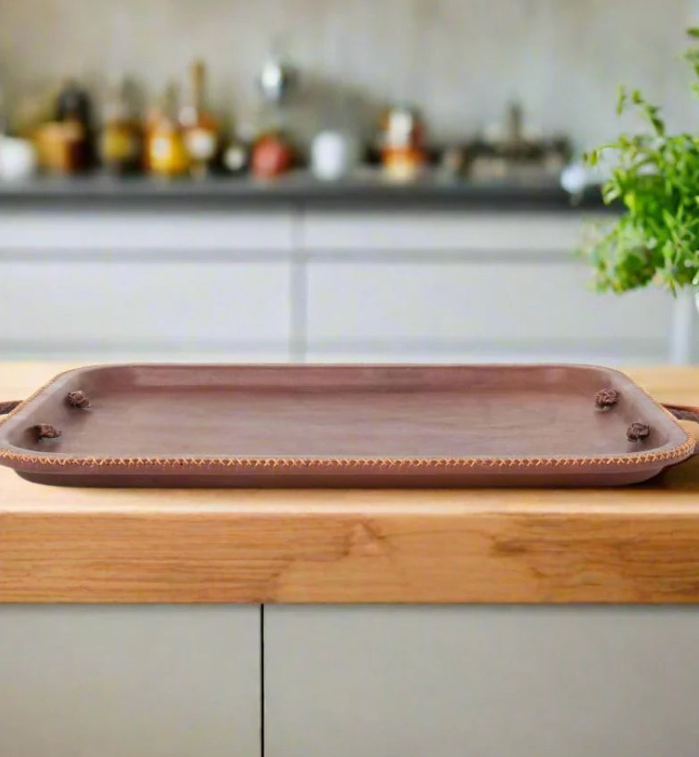 Hermana 16” Serving Tray w/ Braided Handles