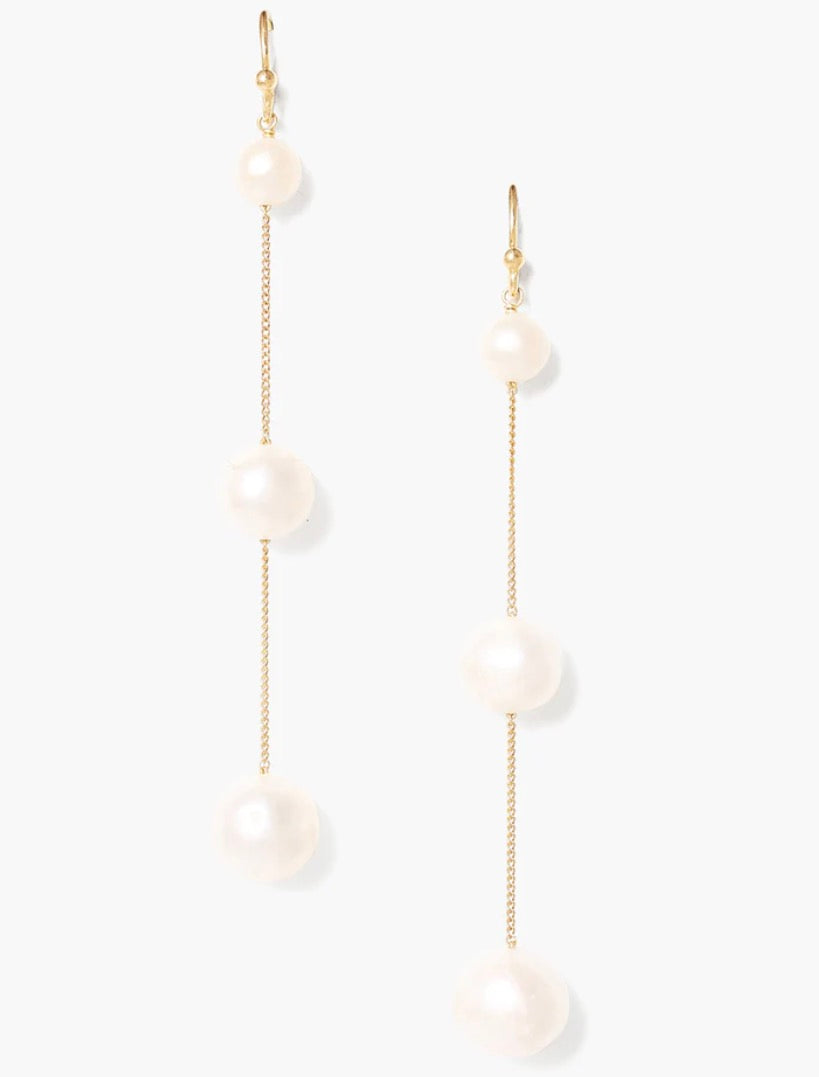 Chan Luu Tiered Floating Pearl Earrings