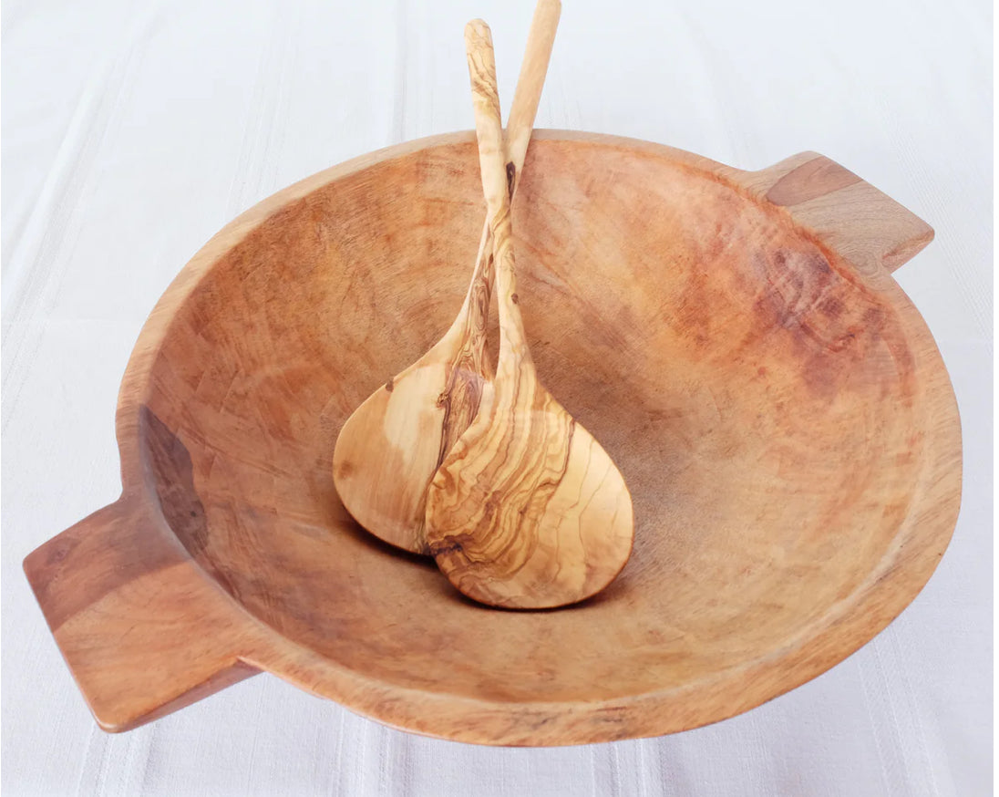 Wood Bowl with Handles