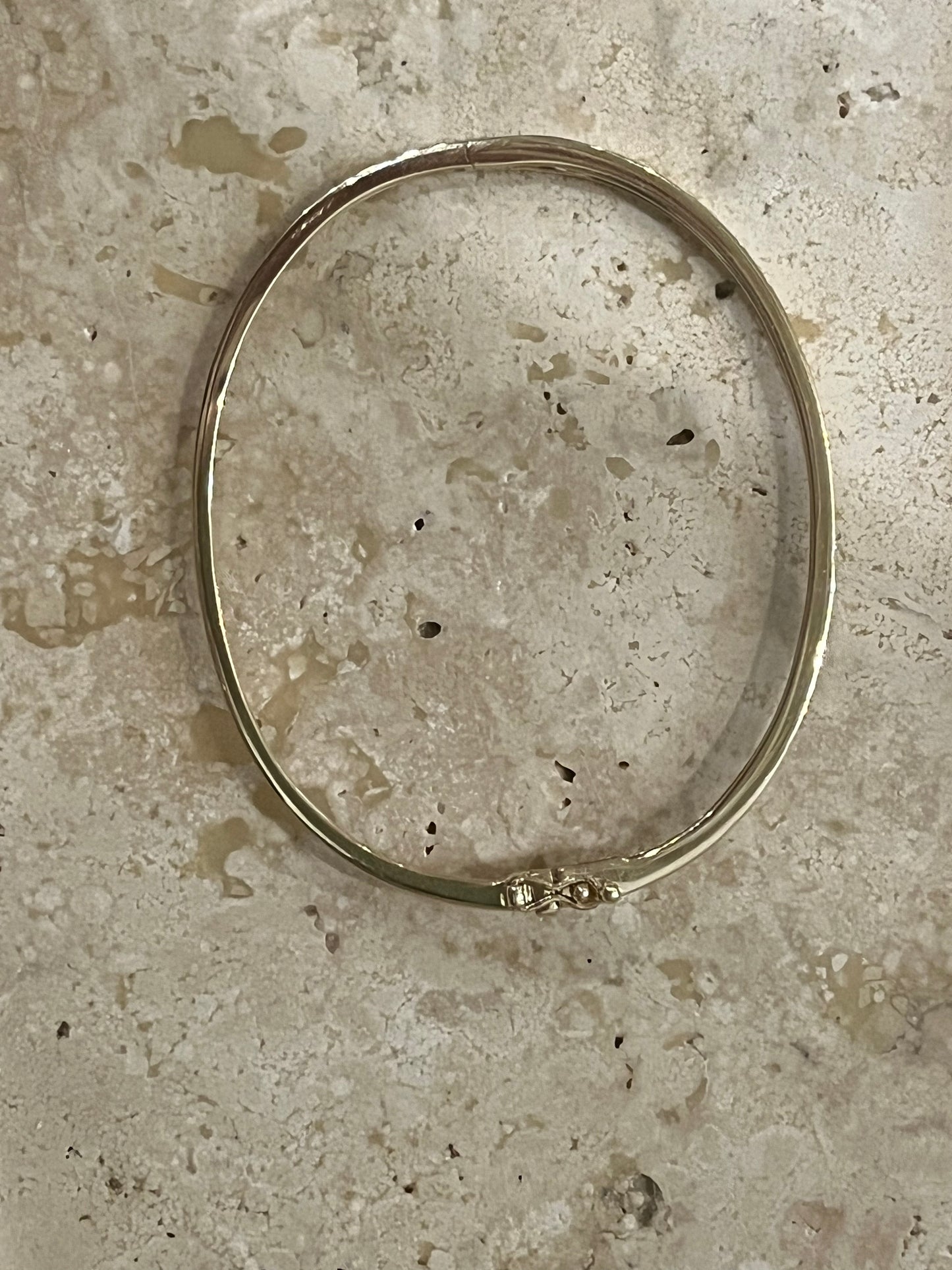 Thin Gold Bangle Bracelet With Diamonds