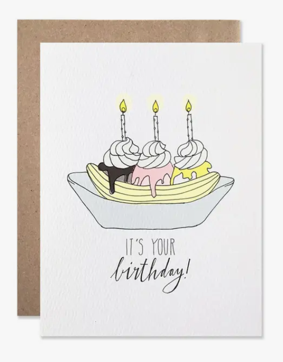 Banana Split Birthday Card