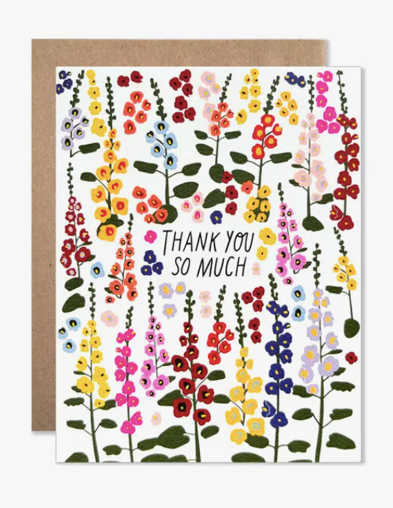 Thank You Hollyhocks Set Of 8 Eco Pack/Plastic Free