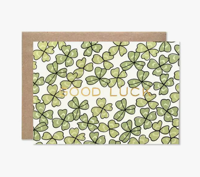 Goodluck Shamrocks with Gold Foil Card