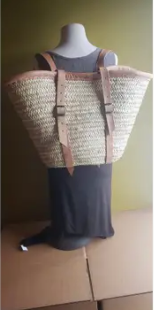 Large Leather Trimmed Backpack