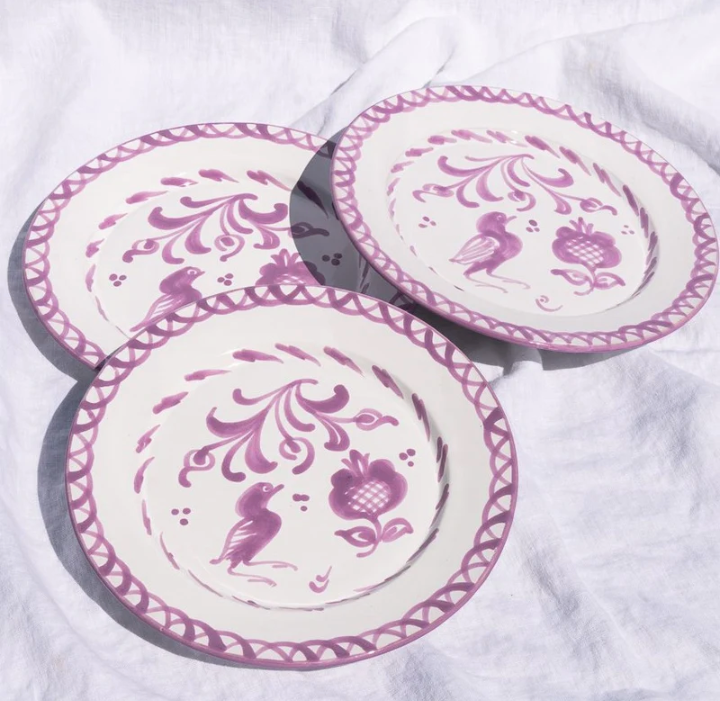 Dinner Plate-Hand Painted Traditional Designs, set of 2