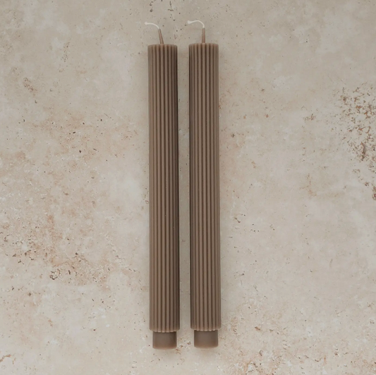 Taupe Roman Taper Candle