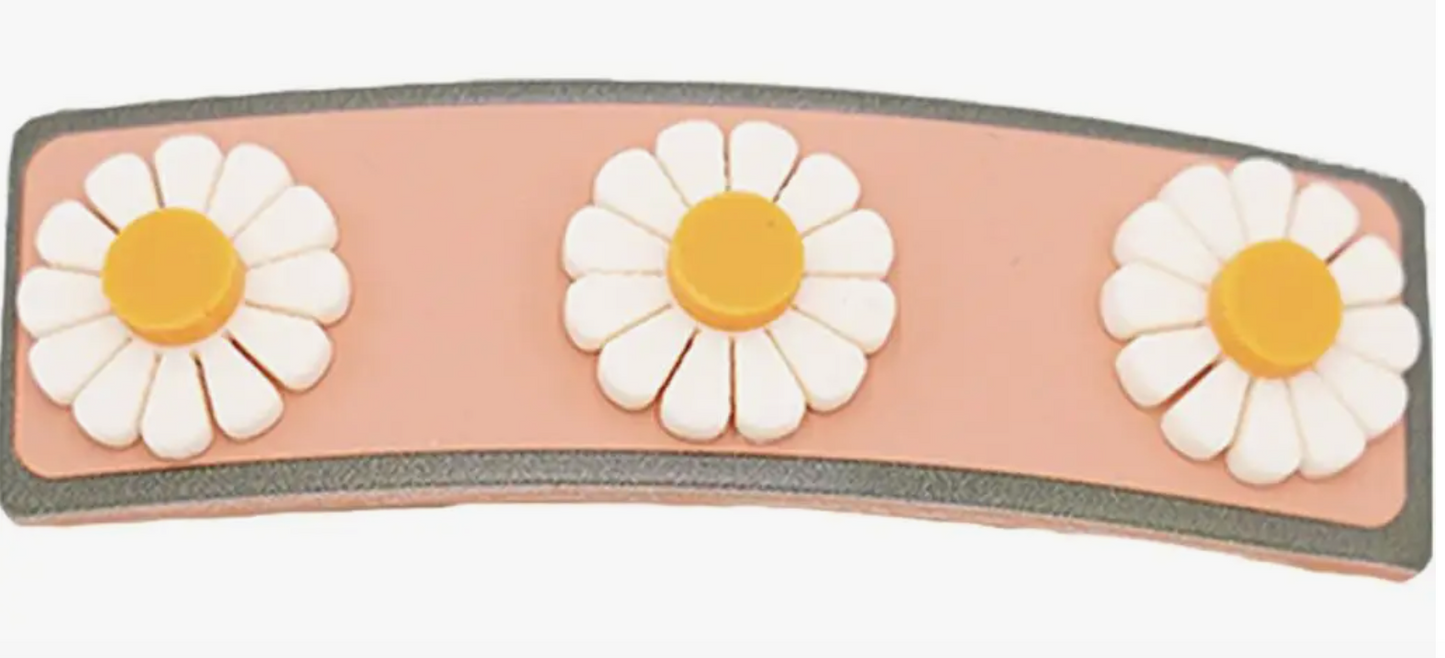 Wide Bar Clip - Flower- Sunset
