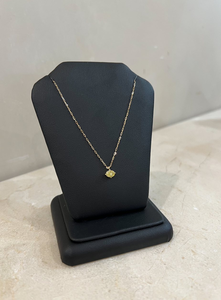 Edison Oval Canary Diamond Necklace