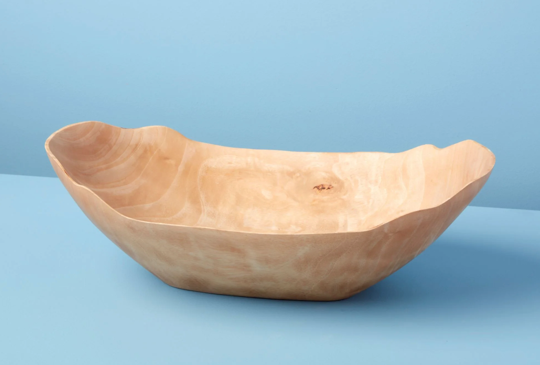 Kiln Mango Wood Petal Bowl, Large