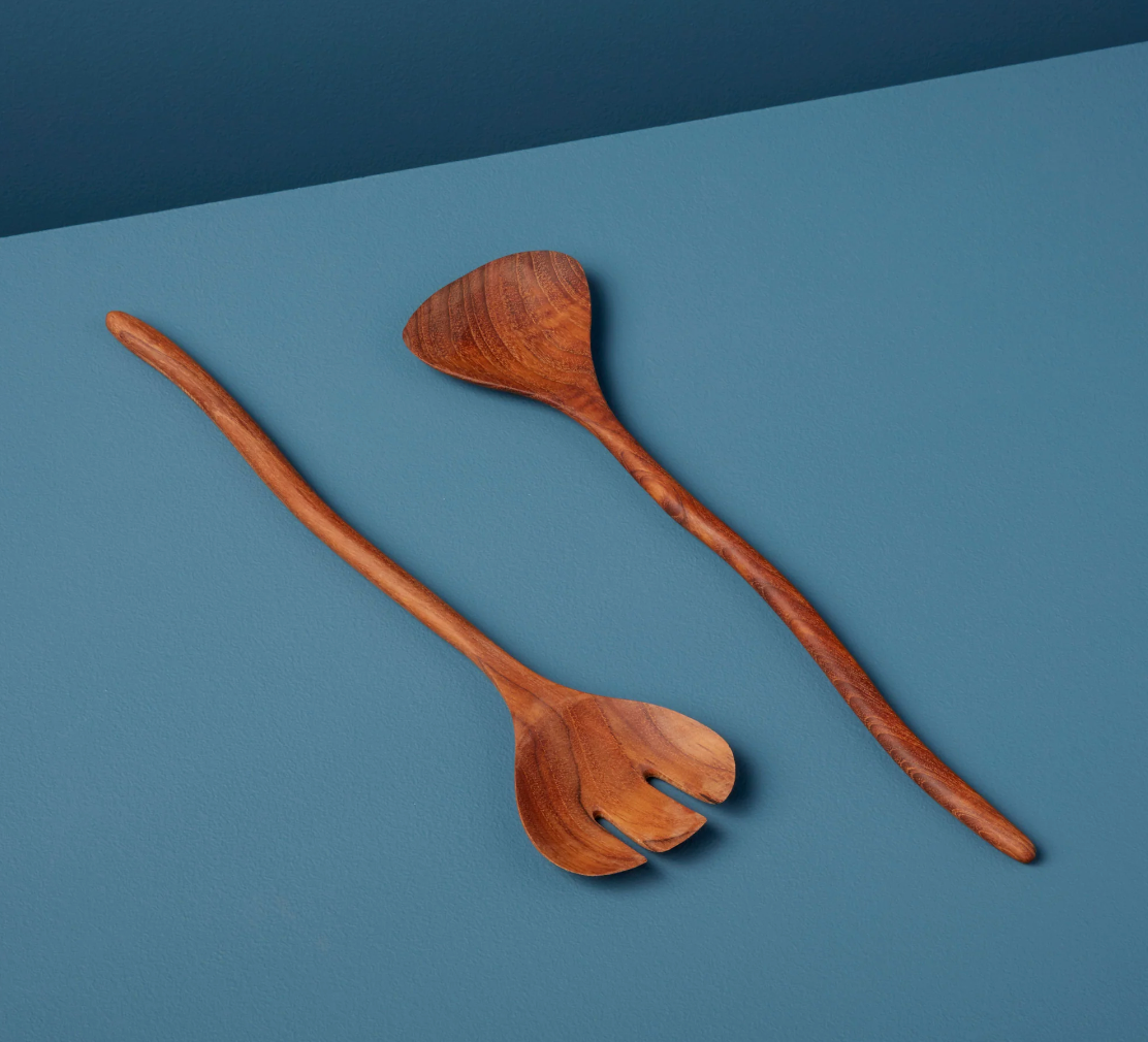 Teak Natural Shaped Serving Set