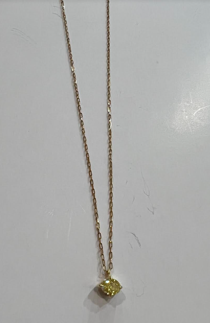 Edison Oval Canary Diamond Necklace